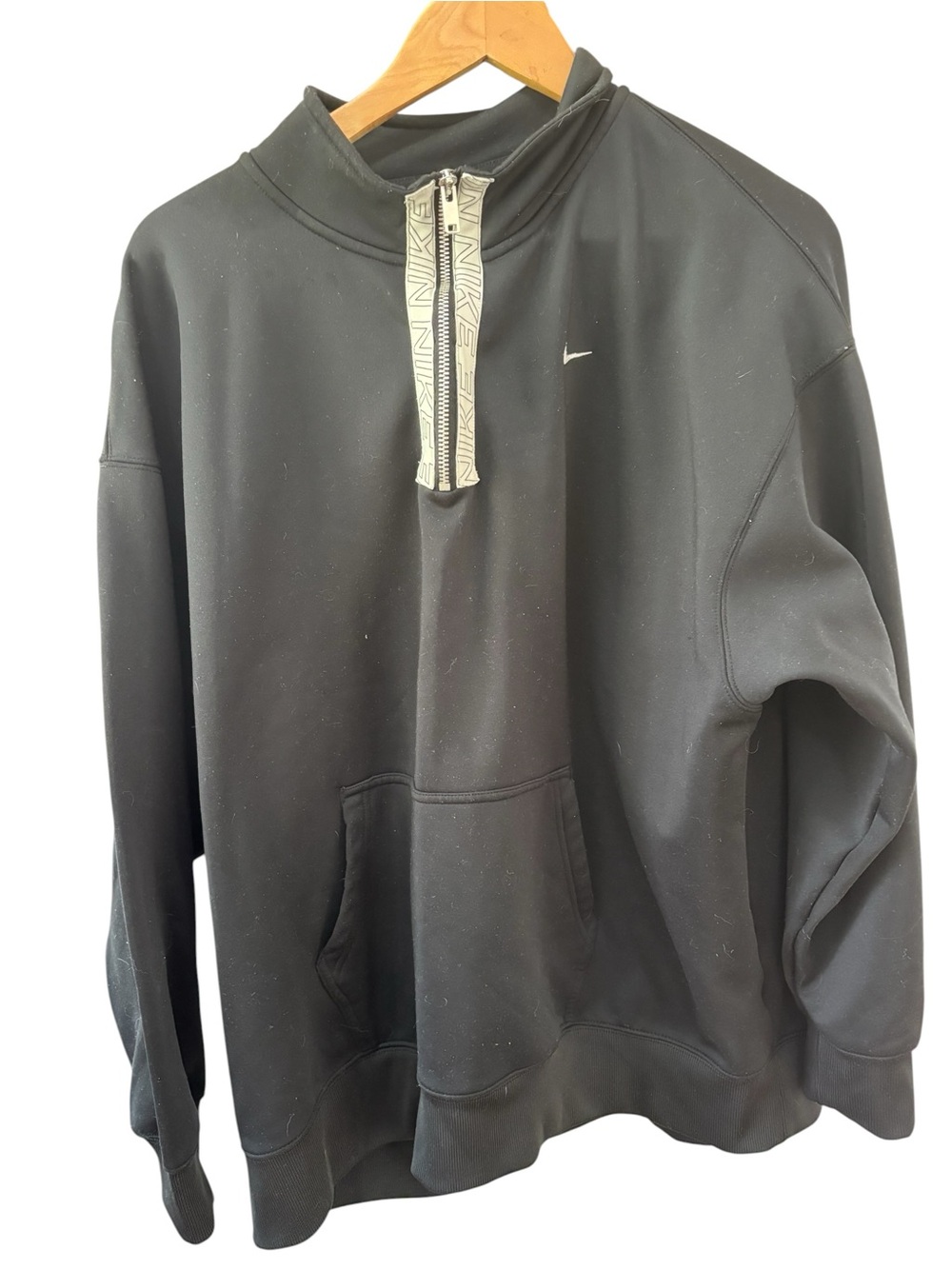 Nike Quarter‎ Zip Black Womens Fleece Size XLarge Workout Top Sweatshirt